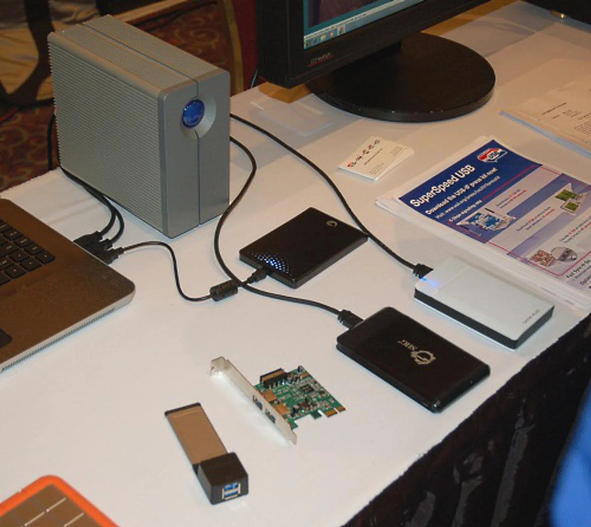 Some of the USB 3.0 certified devices include Western Digital MyBook external drives. However, a sign that getting the masses to buy these upgraded standards is not that easy - we spotted the SD card association pushing its SDXC format at CES Unveiled, something that was announced early last year. 