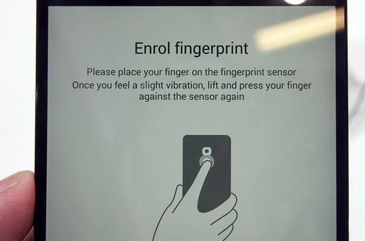 You need to lift up and down your finger about six times for the sensor to enrol your fingerprint. 