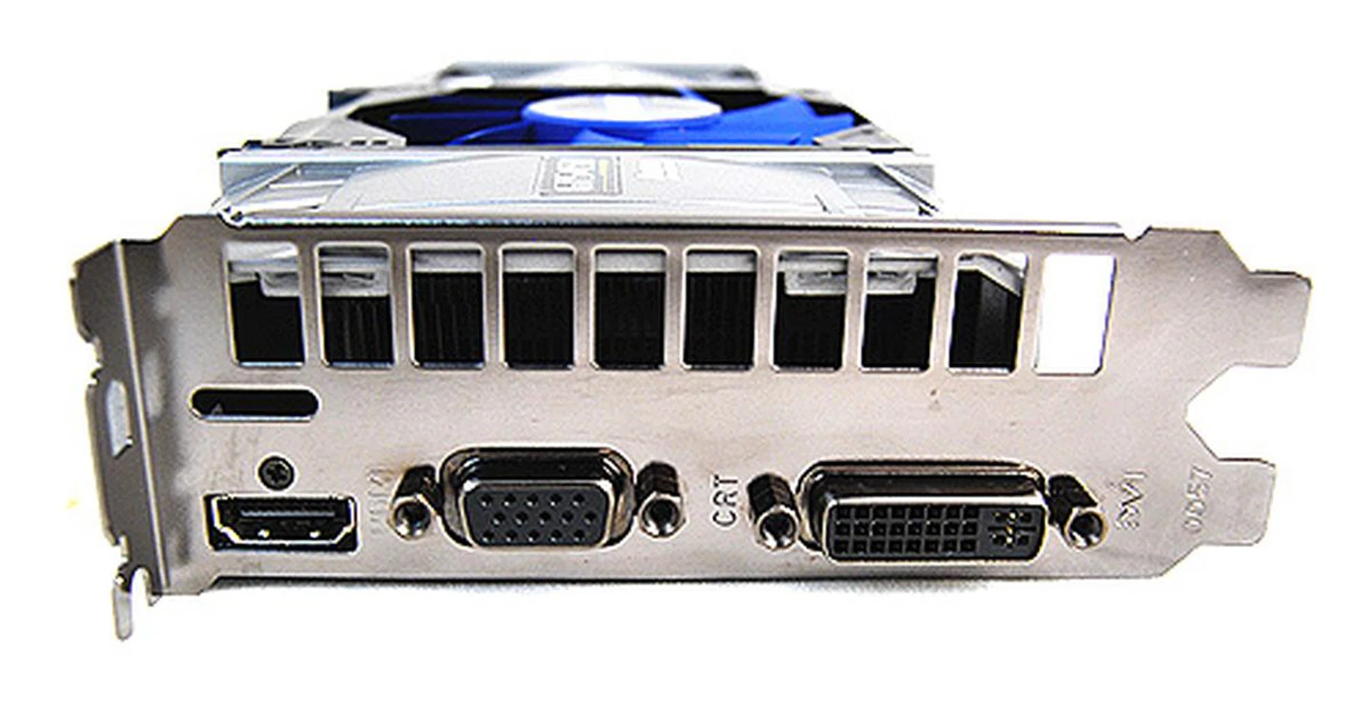 Rather than offer the usual twin DVI ports, Galaxy has decided instead to substitute one of them for a traditional VGA one. Also, they have included a proper HDMI port as opposed to a mini-HDMI one that is seen on so many Fermi cards.