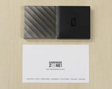 The WD My Passport SSD is about the size of a typical name card.