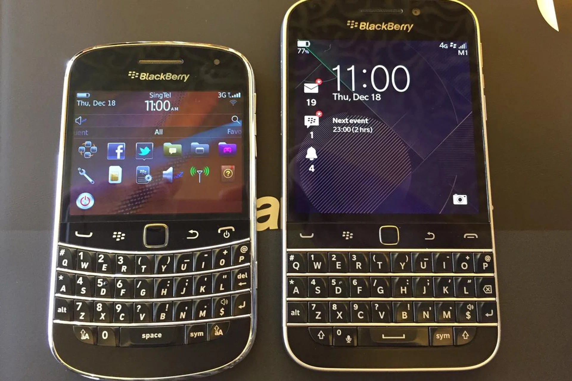 The BlackBerry Classic and BlackBerry Bold 9900.