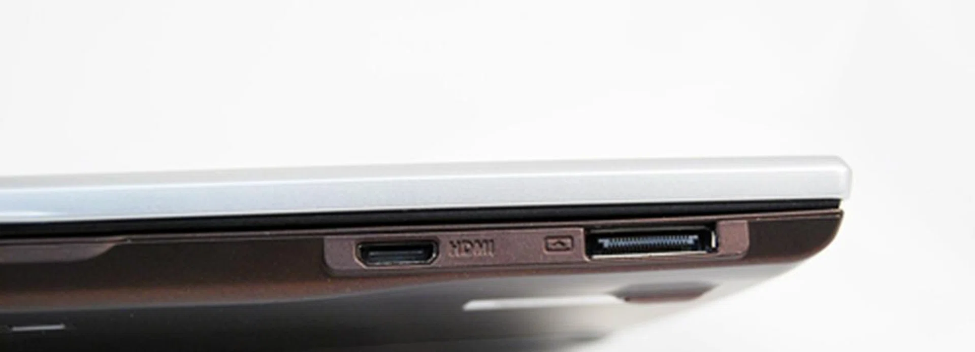 The mini-HDMI port on the top of the tablet enables you to output videos to HDTVs.