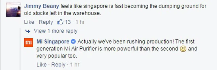 Image source: Xiaomi Singapore's Facebook Page