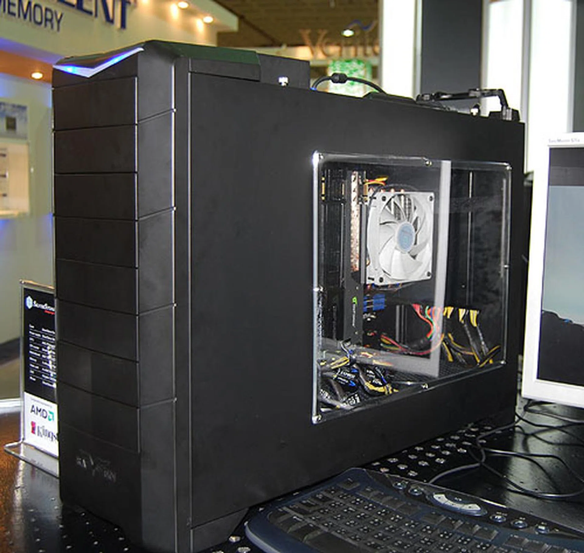  The new Raven 2 looks even deeper (or longer) than before. The front bezel has also been changed. The concept remains the same however, with the expansion cards 'hanging' vertically when installed in the chassis.  