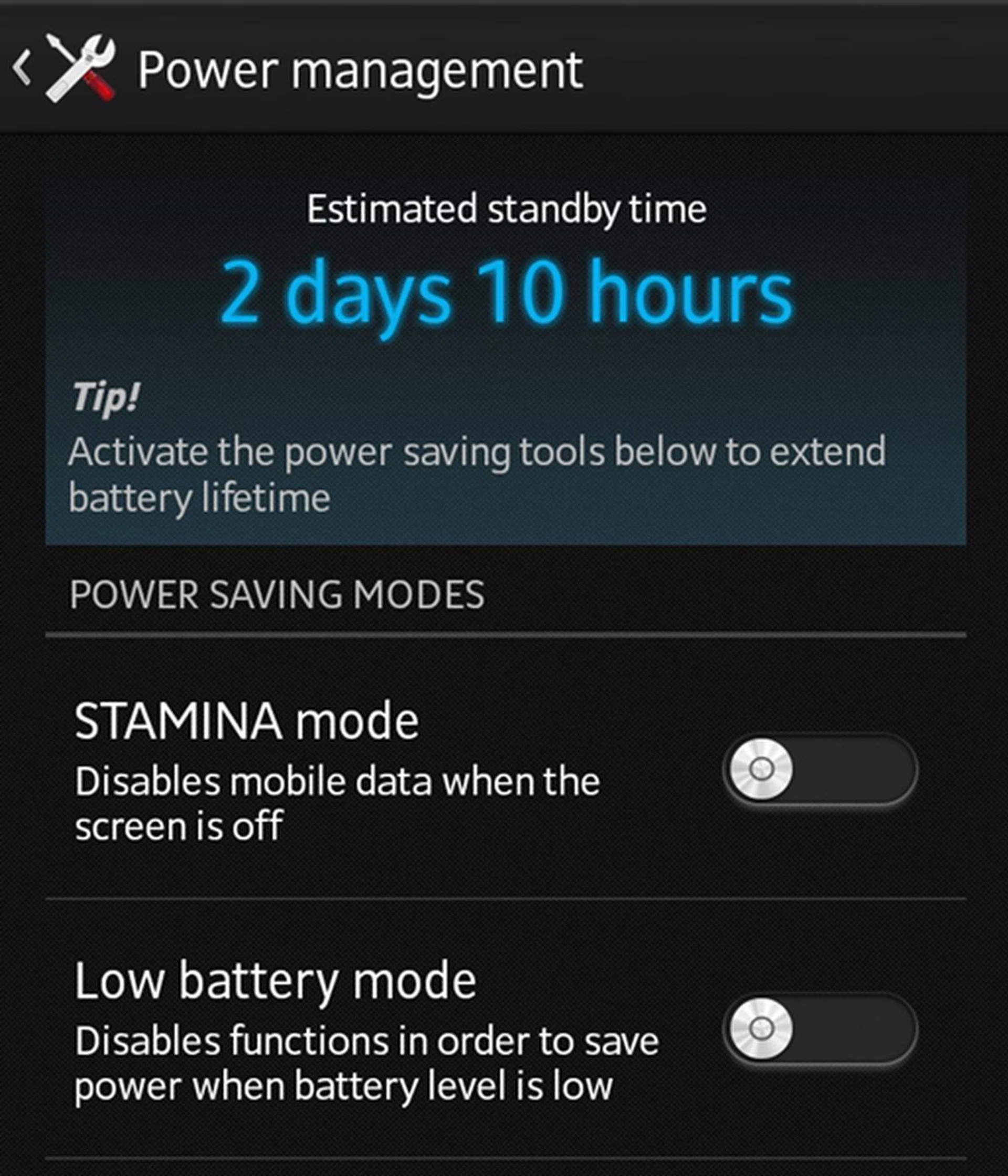 Sony's Stamina Mode.