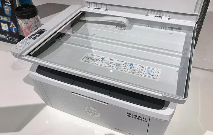 The "infinity" scanner glass goes edge to edge so that it's easier to pick up the document after scanning.