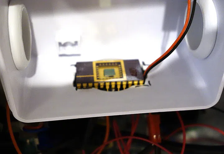 The QDS chip package in an air monitoring node.