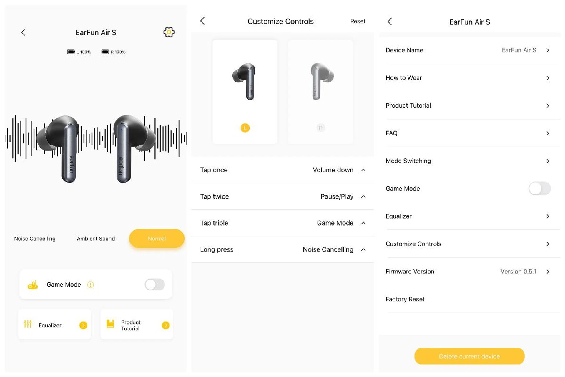 Earfun's app is simple to use and non-offensive, but lack a bit of polish. 