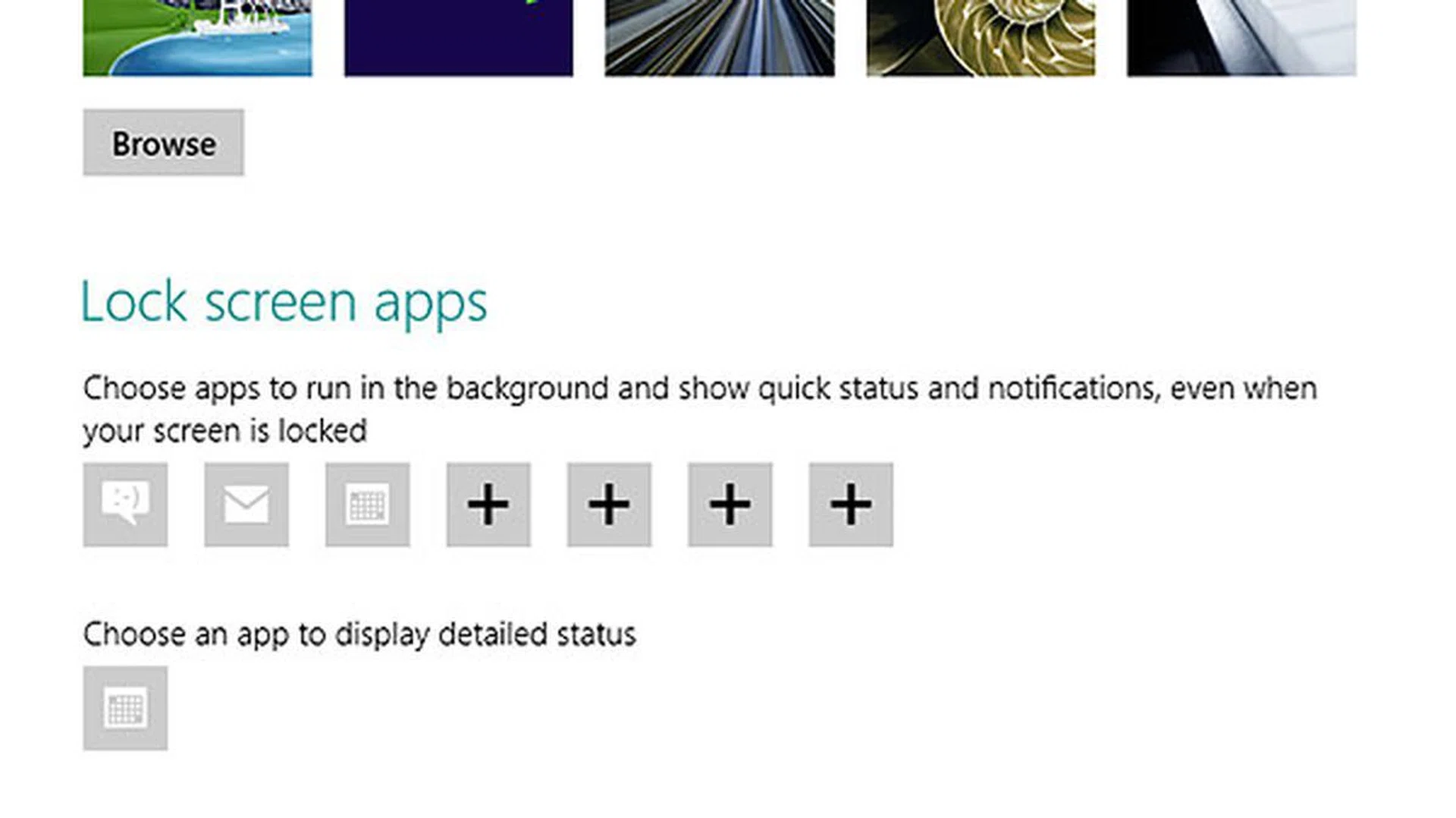 In PC Settings > Personalize, Lock screen, you can choose to have the Calendar app show quick or detailed status.