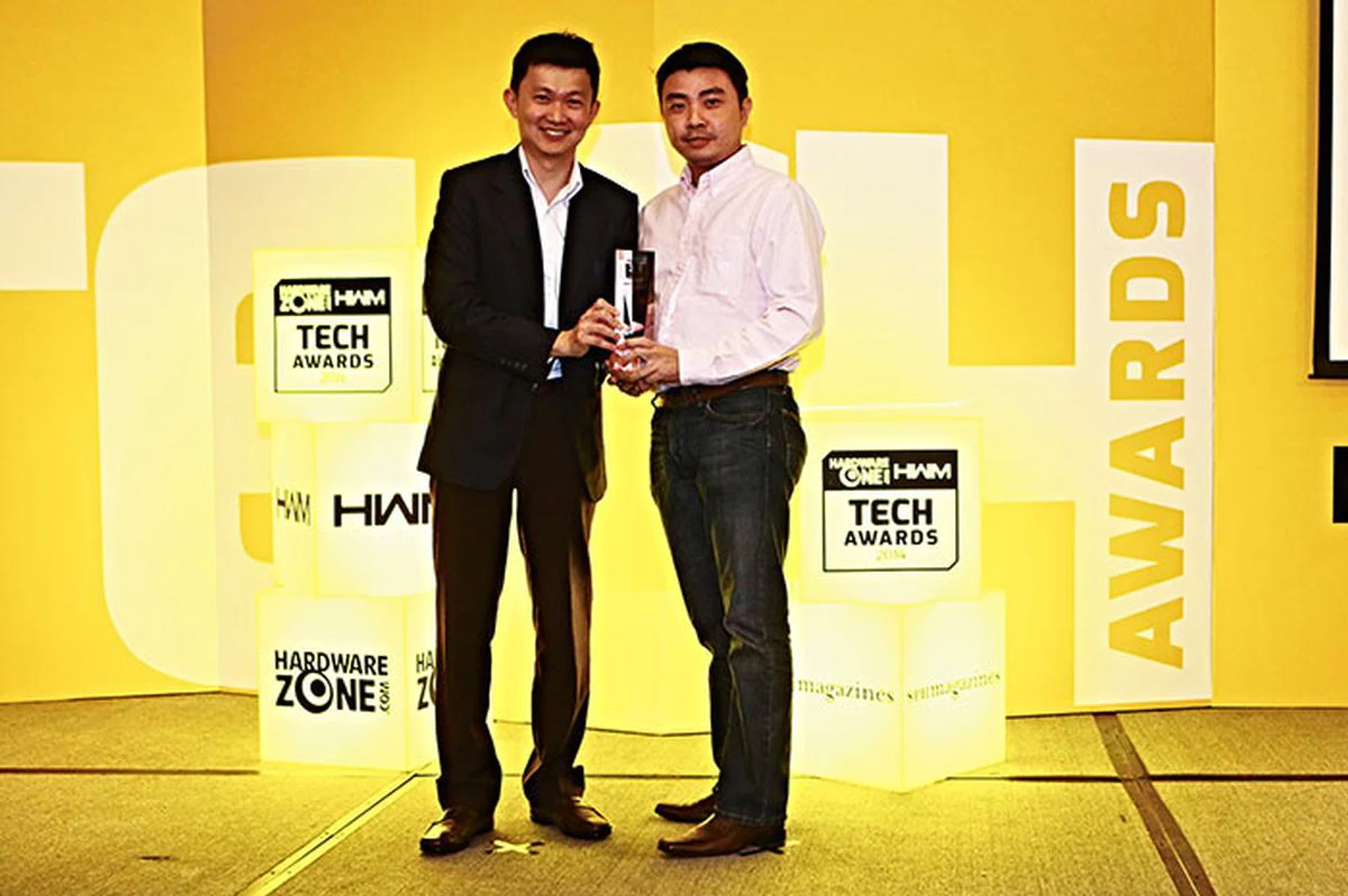 SanDisk took home two Readers' Choice awards: Best SSD Brand and Best Removable Flash Storage Brand. Here's Mr. Mark Eng, Country Sales Manager for SanDisk, accepting the awards.