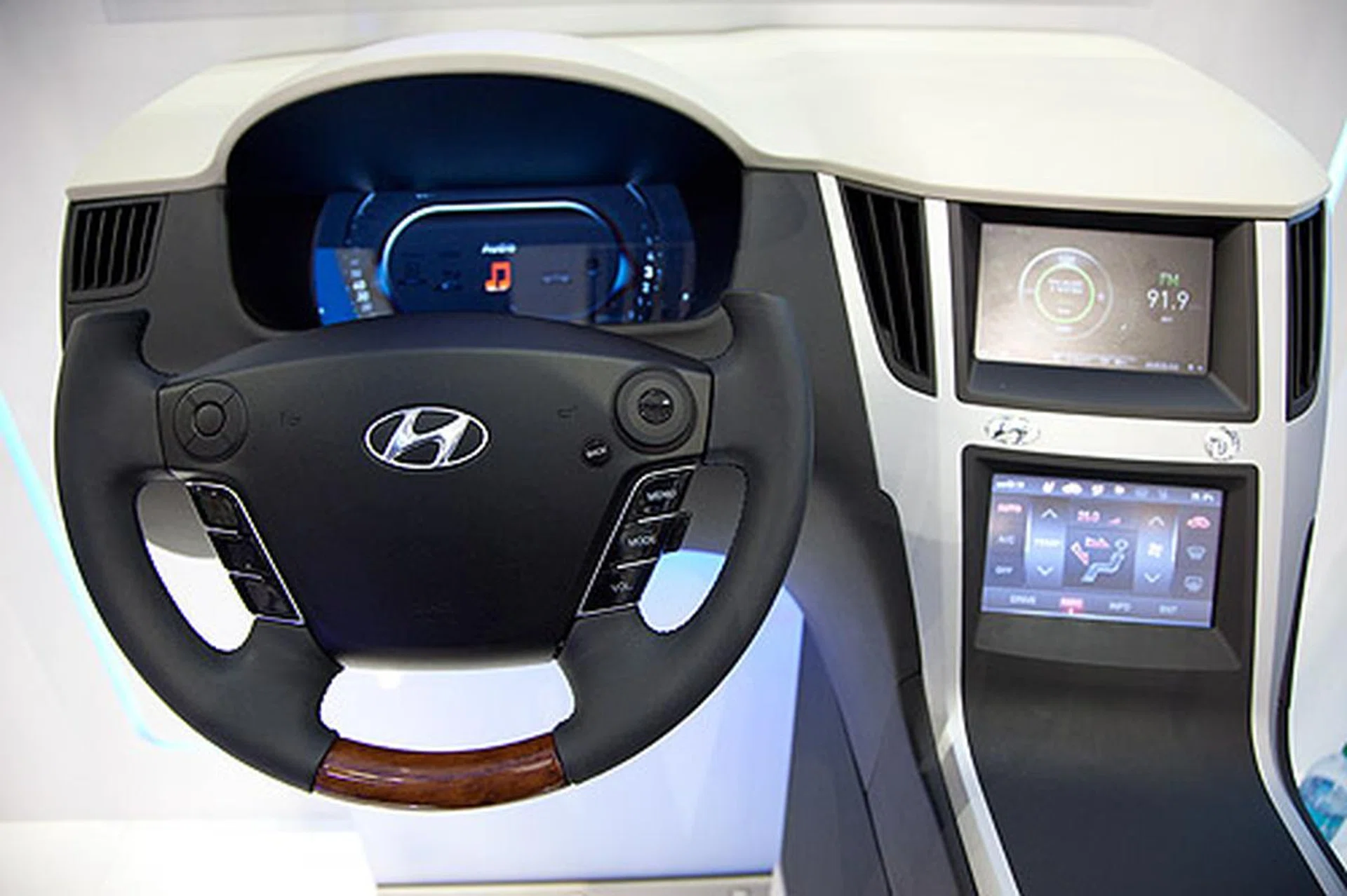 Hyundai's concept dashboard with digital screens and a haptic touchscreen display.