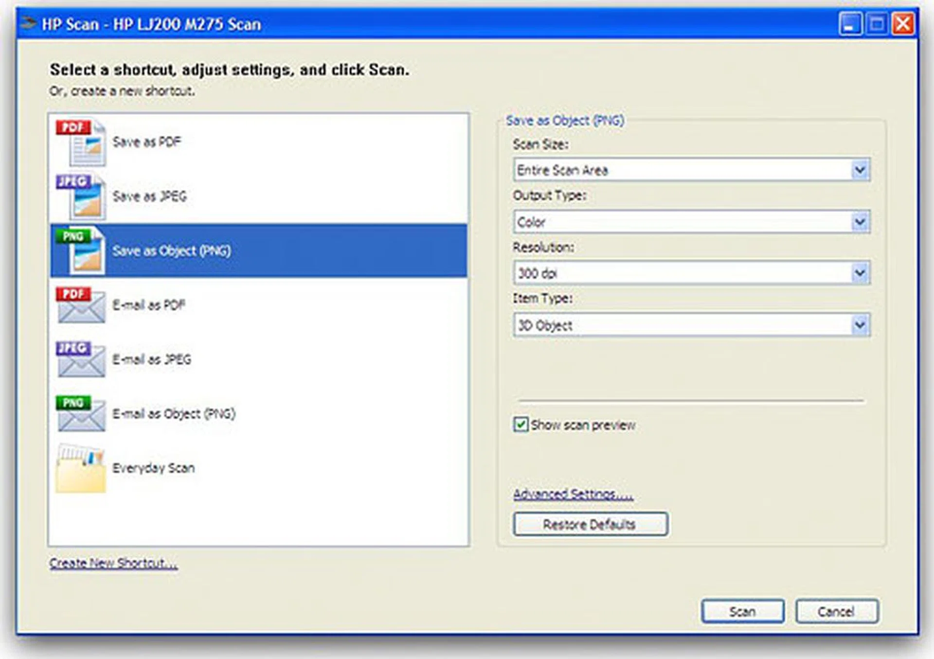 HP Scan is used for scanning of documents, photos, and 3D objects to the computer.