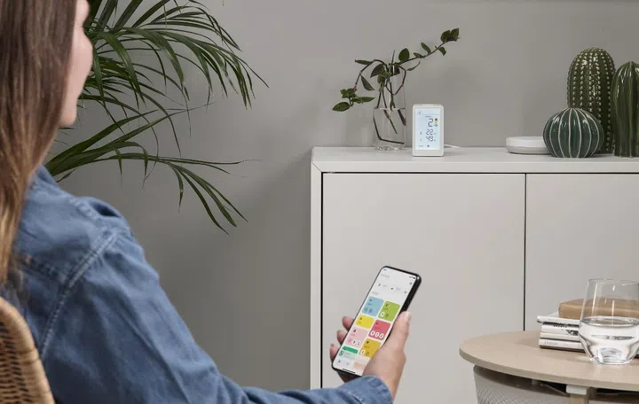 Connecting VINDSTYRKA to DIRIGERA allows data to be shared on IKEA's smart home app. Image source: IKEA. 