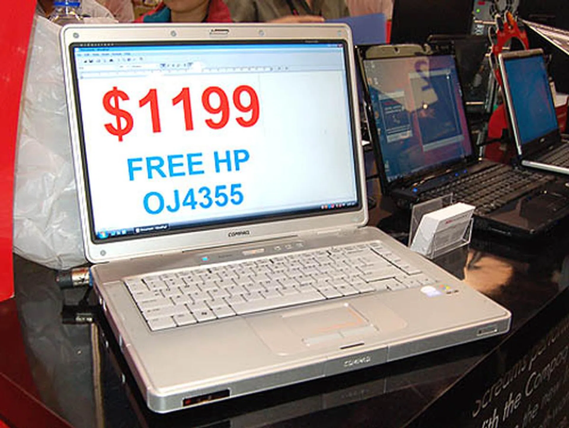  The Compaq Presario C503TU Notebook PC was probably one of the most affordable notebooks around at S$1,199. Packed with an Intel Pentium Dual Core Processor T2060, 512MB RAM and 80GB HDD, this notebook gives its competitors a run for its money. A free HP OJ4355 printer is also thrown in free with each Compaq Presario C503TU Notebook PC purchased. A very decent deal indeed for decently spec'ed workhorse.  
