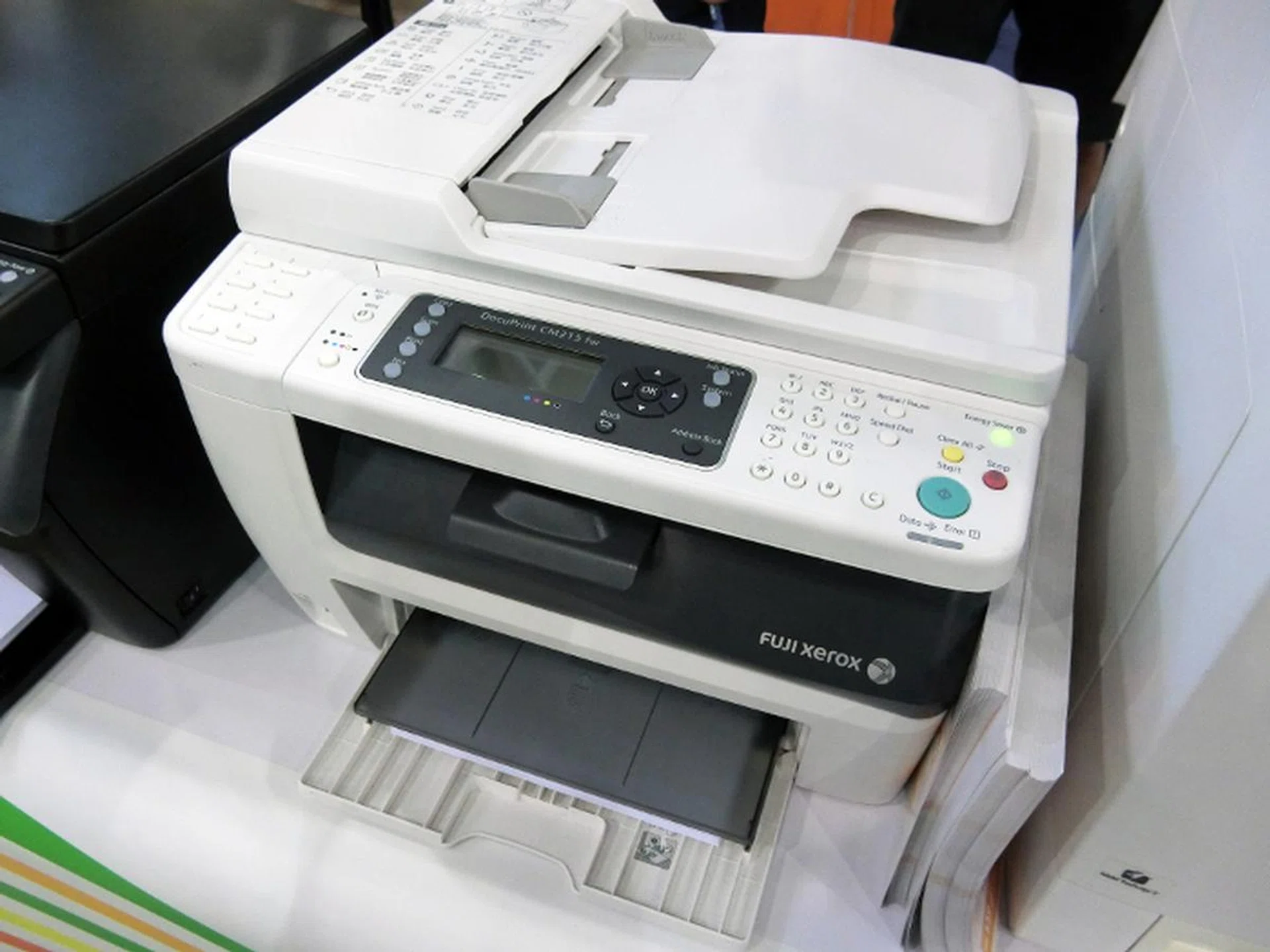 The DocuPrint CM215 fw is an A4 color S-LED printer that can also copy, scan, and fax. It has print speeds of up to 12ppm for color documents and 15ppm for monochrome documents. Save $160 and grab it for $489 at the show.