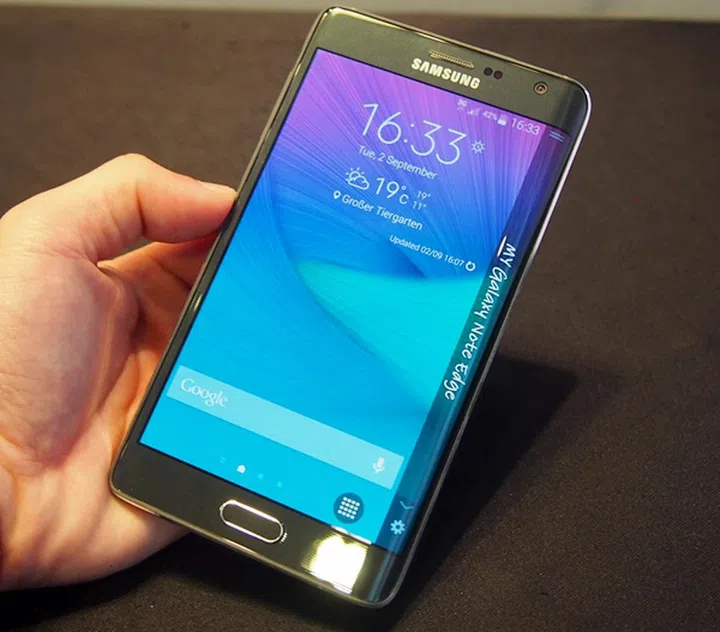 The Samsung Galaxy Note Edge looks futuristic with its unique curved display.