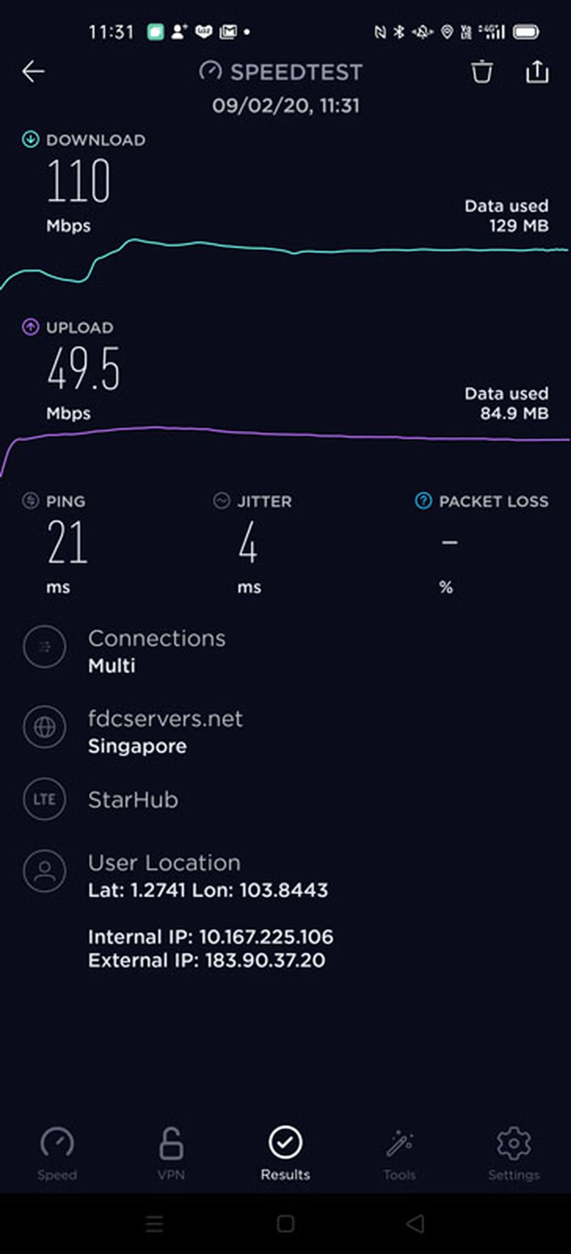 StarHub LTE Test 2