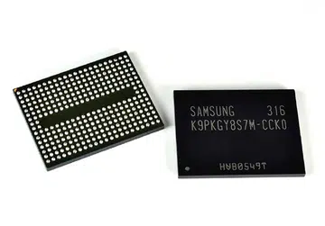First seen last year, Samsung's 3D V-NAND packages look just like regular NAND packages.