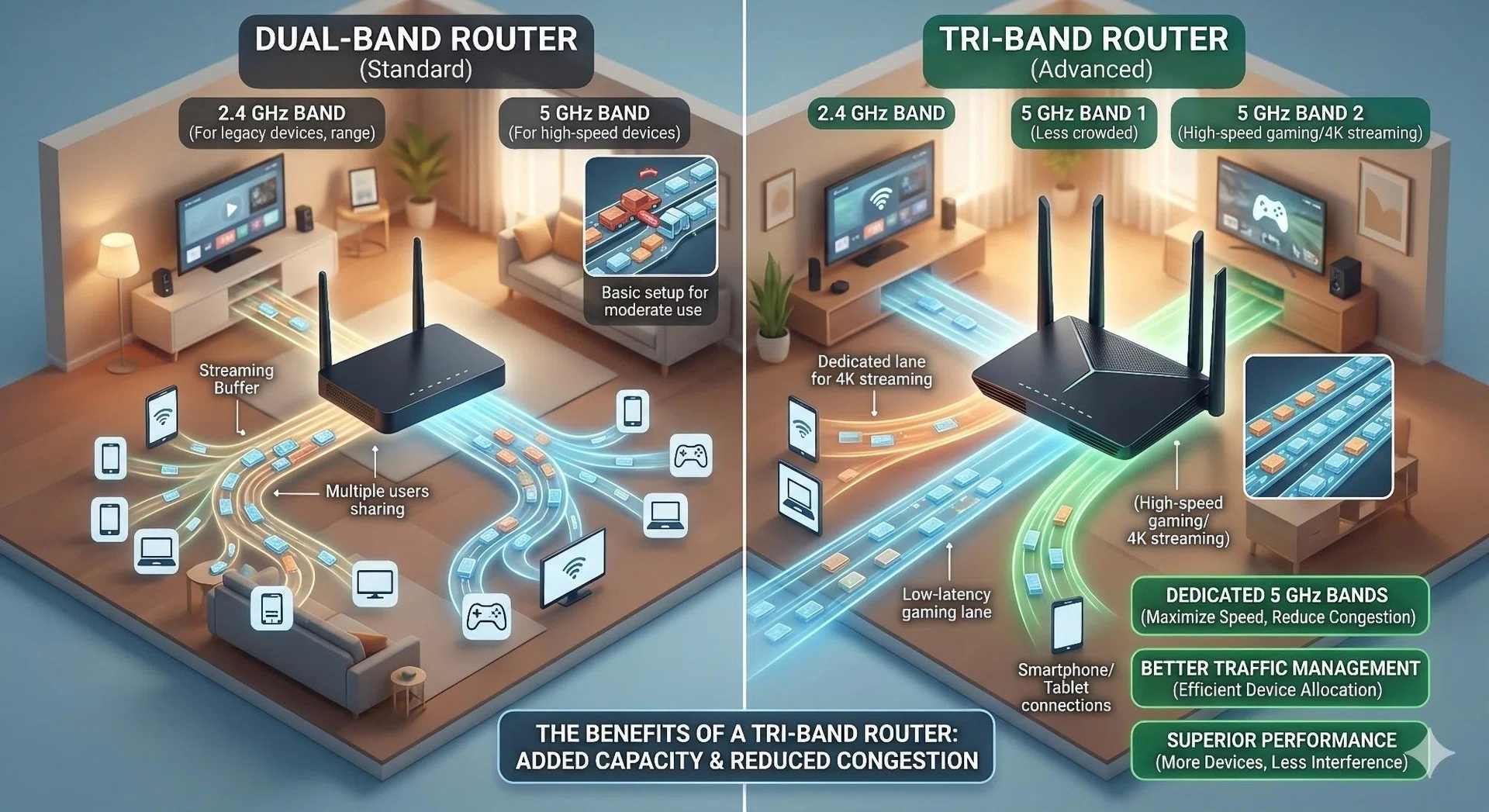 dual vs tri-band router