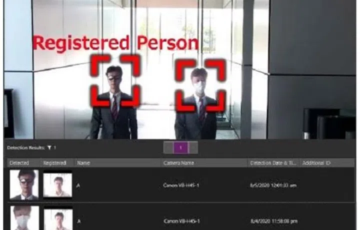 Even people masked or in glasses can be recognised. Image courtesy of Canon. 