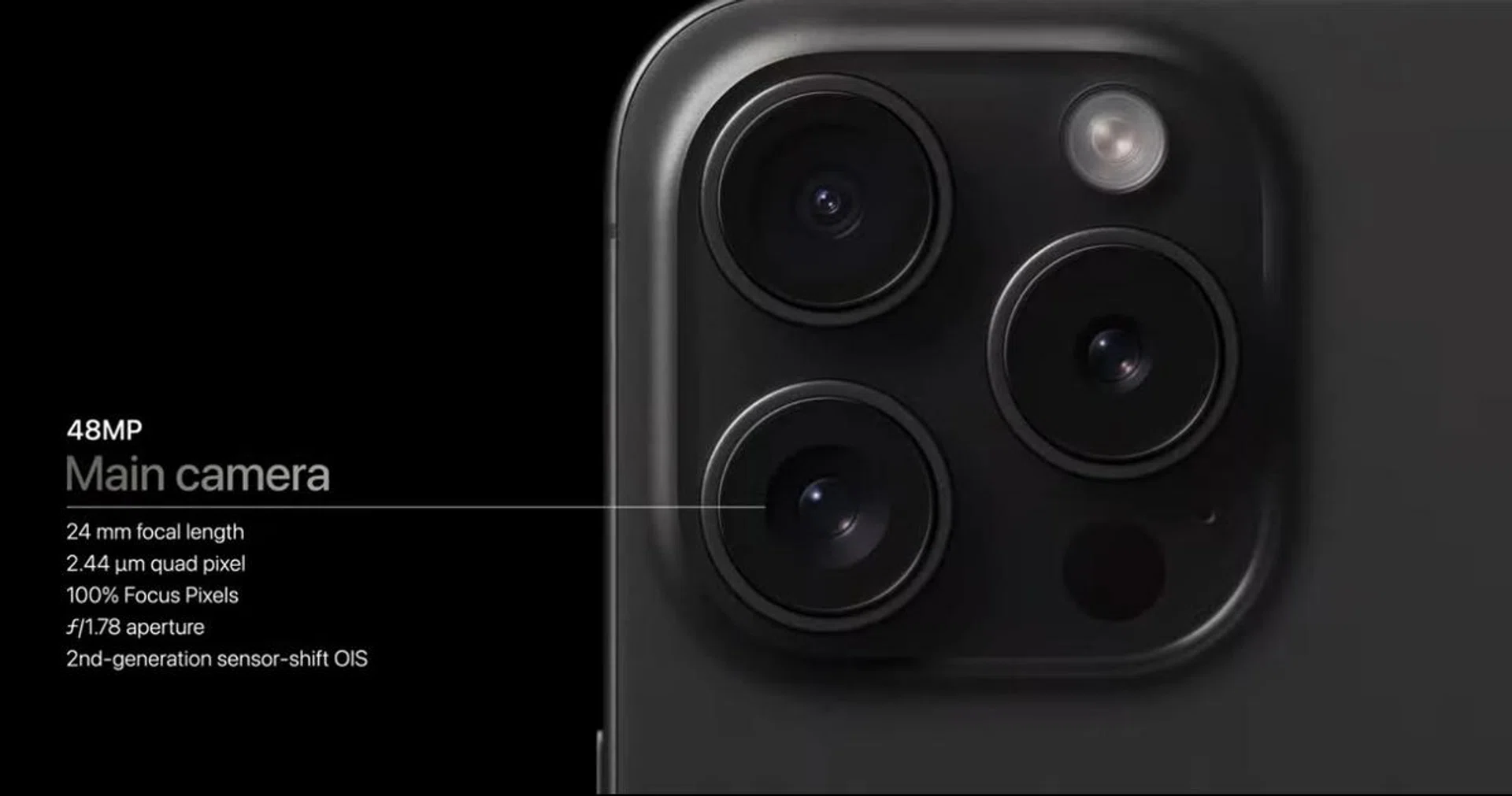 iPhone 15 Pro series main camera, which is also 48MP but has a larger sensor. Minor differences, major prices differentiation.
