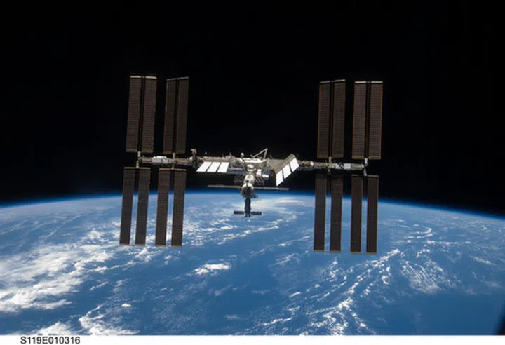 It may look a bit like the TIE Fighter from Star Wars but the ISS doesn't have any defenses from collision except moving out of the way and praying for the best. Image Source: NASA