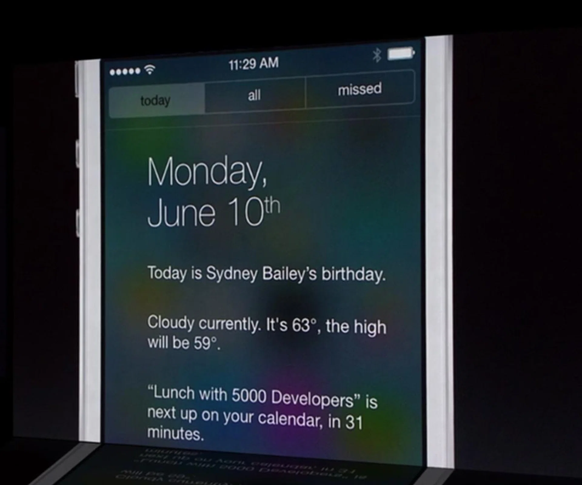 The Today tab gives you an overview of what you need to know or do about that particular day and even provides a peek at tomorrow's activities.