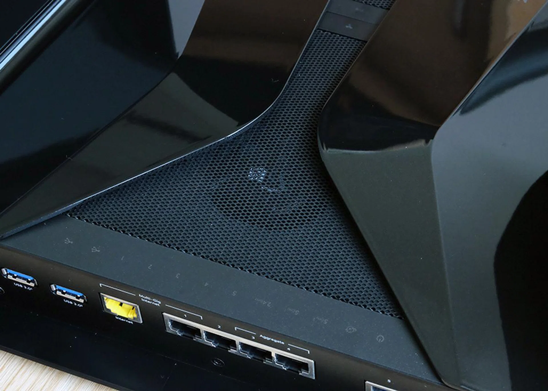 The Netgear Nighthawk RAX200 has a fan to help keep the router cool.
