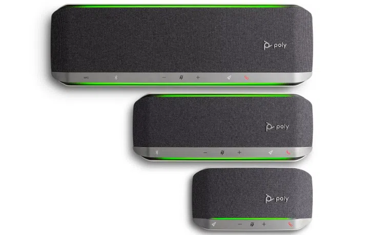 The speakers can also be used to charge your smartphone. Image courtesy of Poly. 