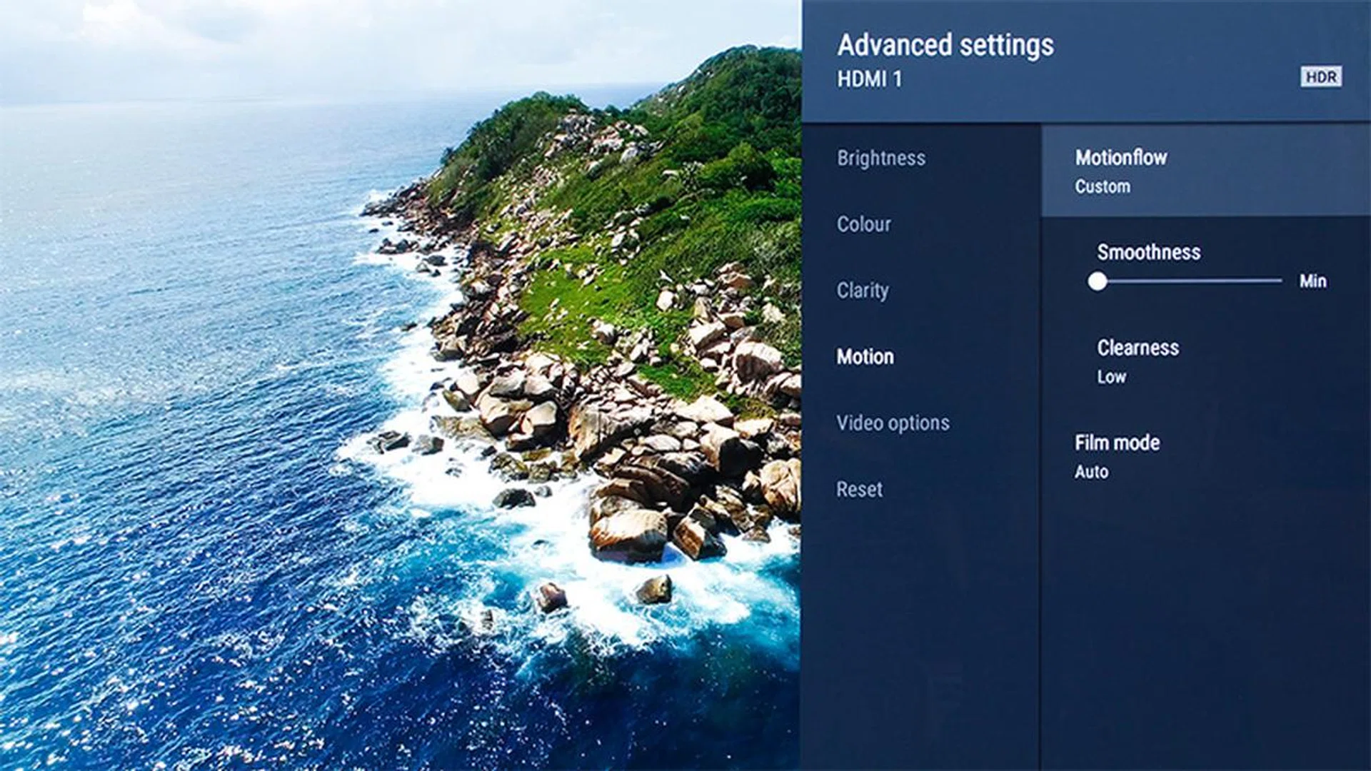 I hope you don't, but if you can see things like video judder or you feel videos can be smoother, come to the Motionflow menu and play around with the sliders.