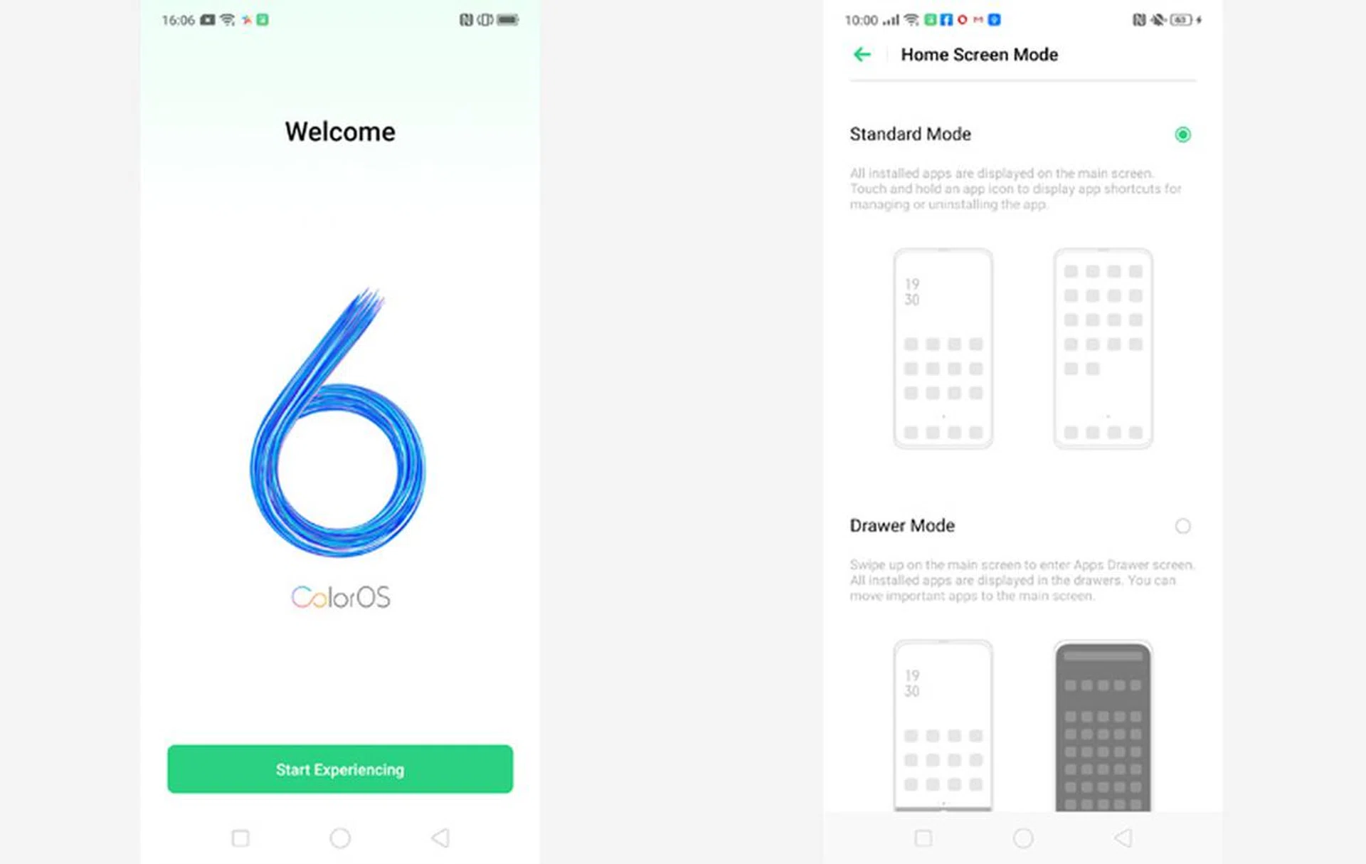 ColorOS 6 brings the drawer mode back.