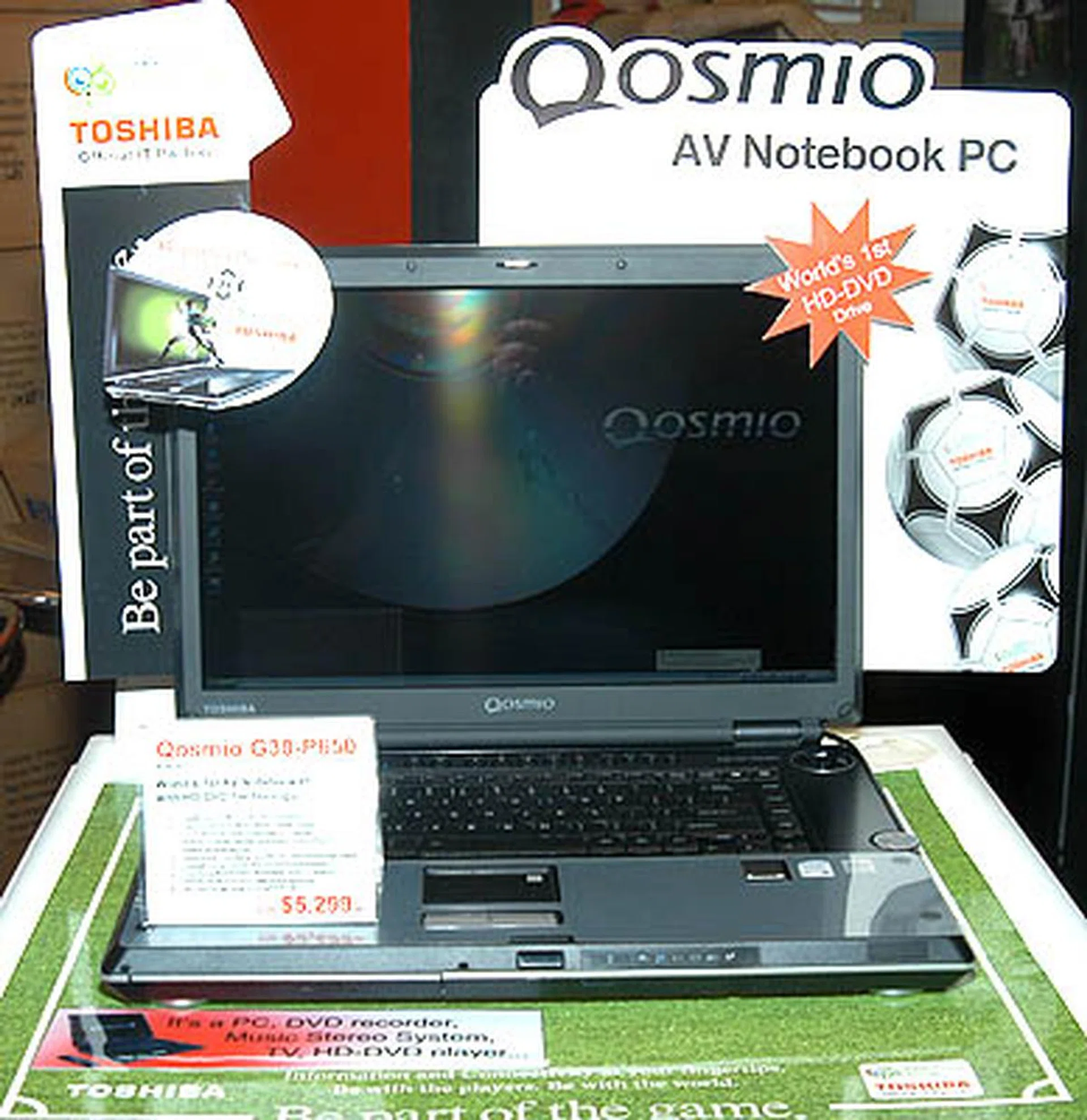 The Toshiba G30 is the first HD DVD-based product to arrive on our shores. This multimedia notebook that features a NVIDIA GeForce Go 7600, 17-inch WUXGA display, built-in TV tuner and a 200GB HDD is available at a premium price of S$5293.