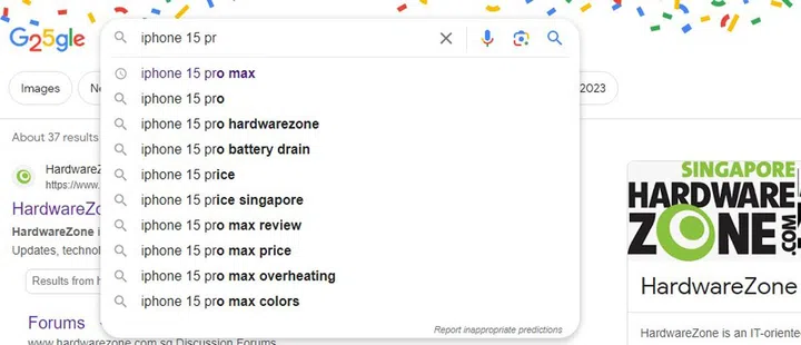 Google Autocomplete in action.
