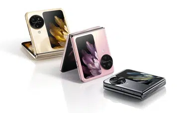 Oppo Find N3 Flip. Note the Hasselblad-branded triple rear camera housing, which is different from the Find N2 Flip's two-camera cut-out. Image courtesy of Oppo Singapore.