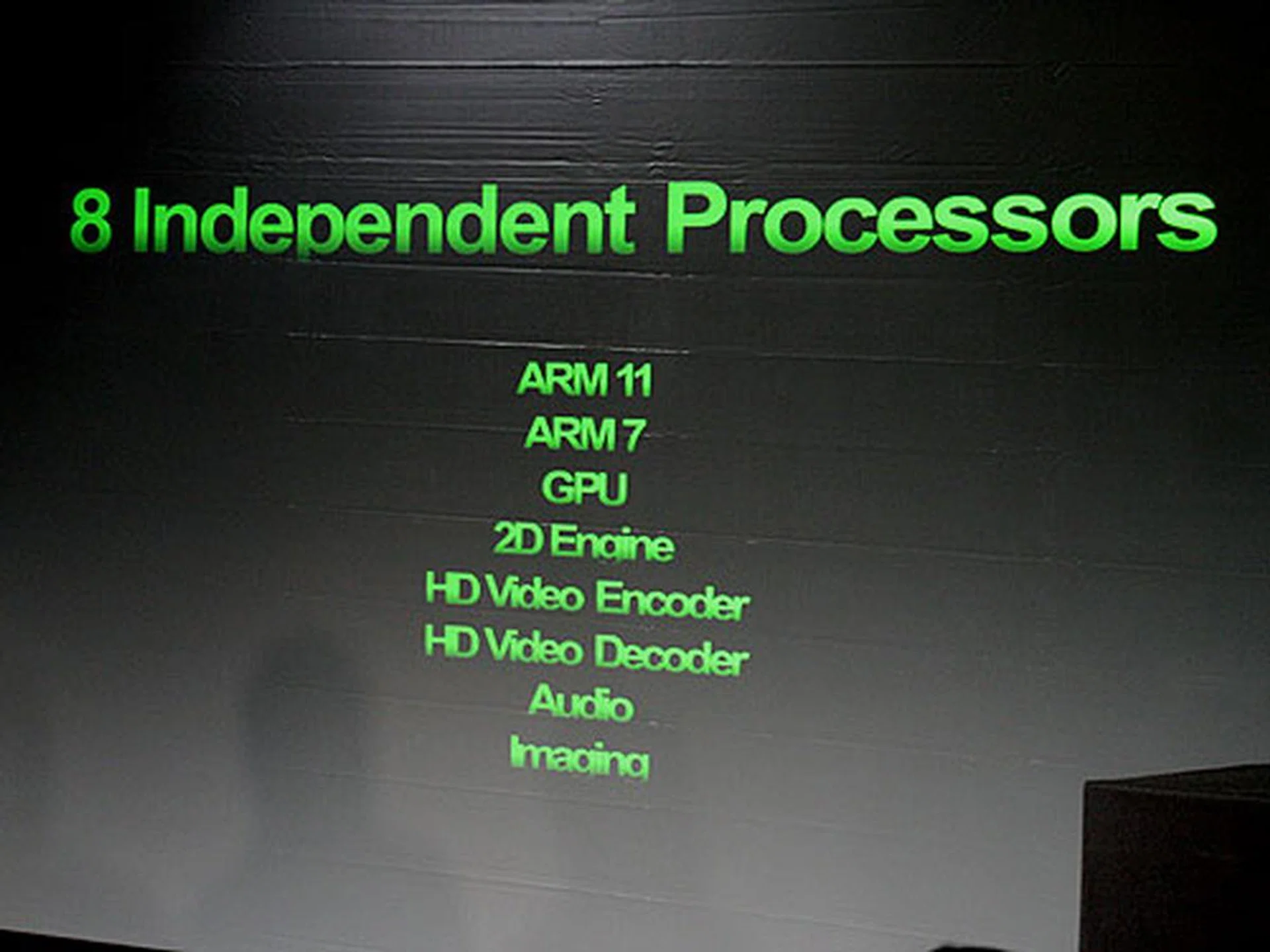 Inside the Tegra are eight independent processors, each handling a specific task.