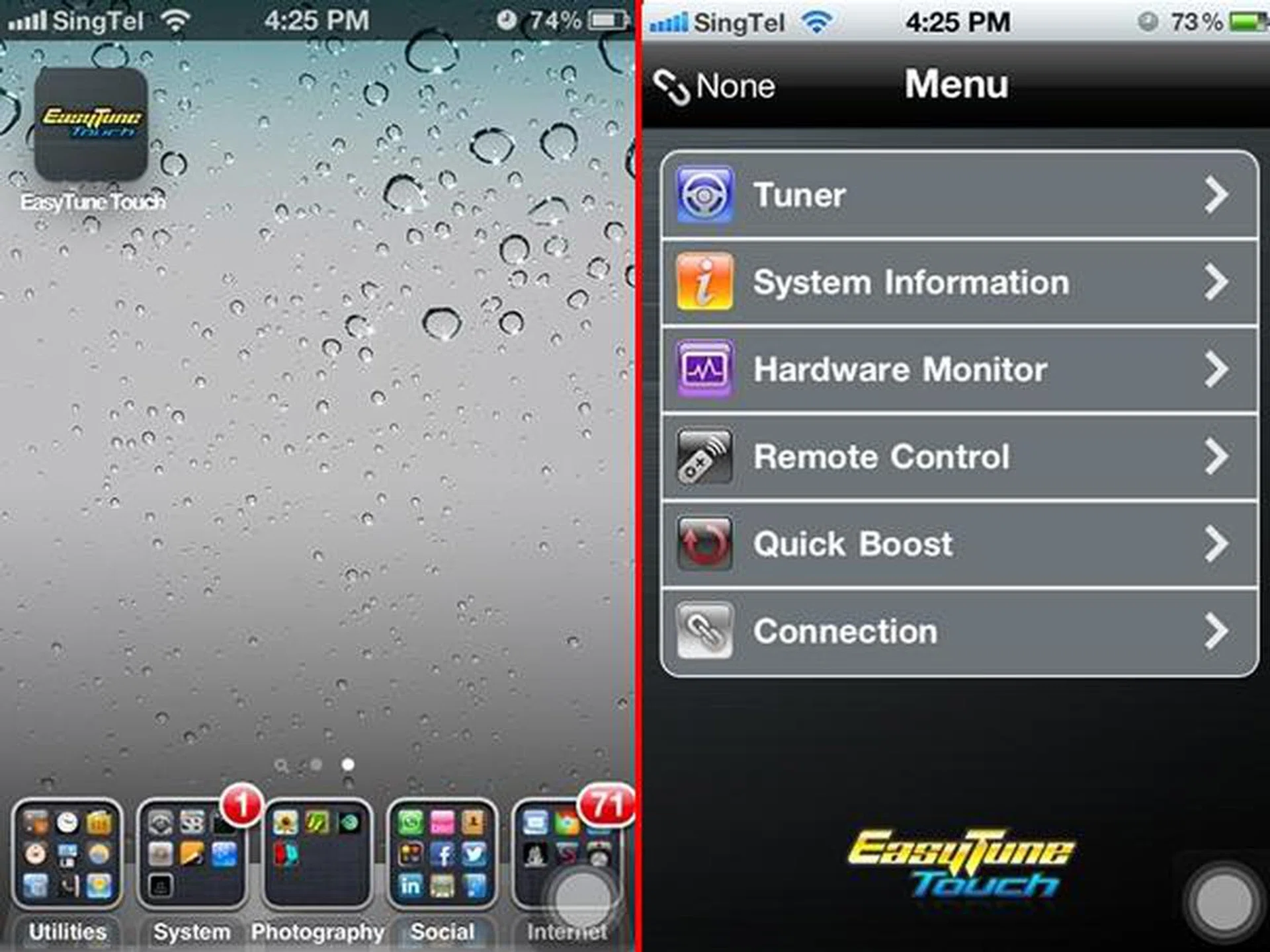 After installing Gigabyte's EasyTune Touch, we proceeded to configure the iOS software after both devices were successfully found on the same Wi-Fi network.