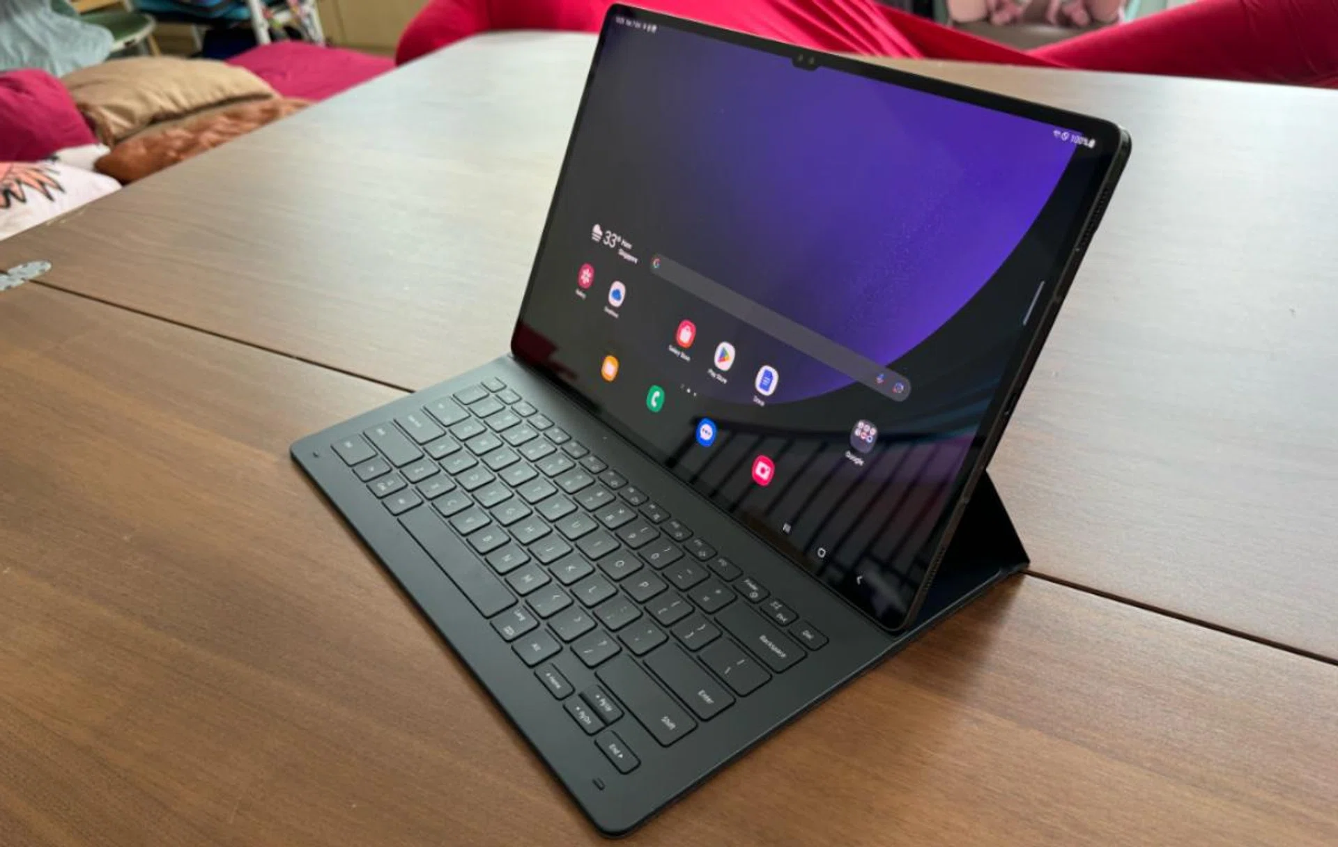 As you can see, the Book Cover Keyboard Slim only allows the Tab S9 Ultra to sit in one position. 