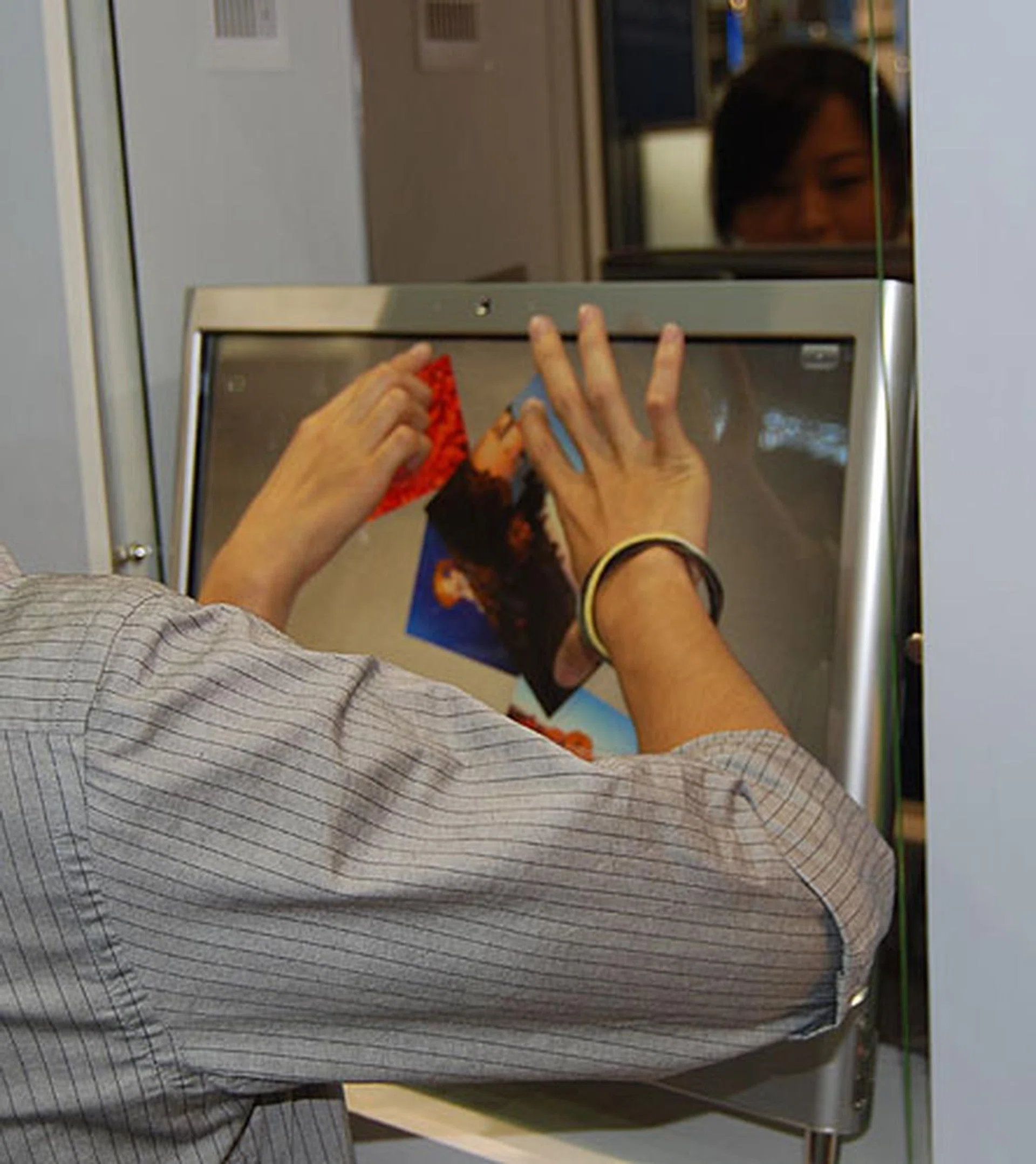 The touchscreen interface in action.