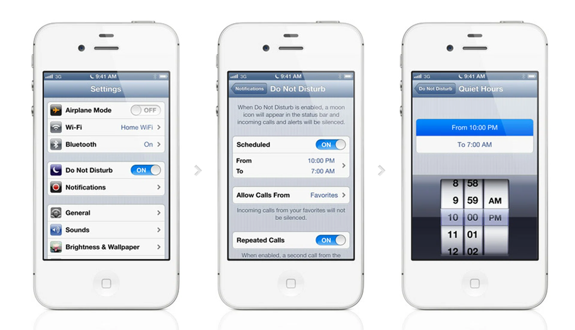 The Do Not Disturb function allows iOS 6 users some control over which calls to receive and at what time.