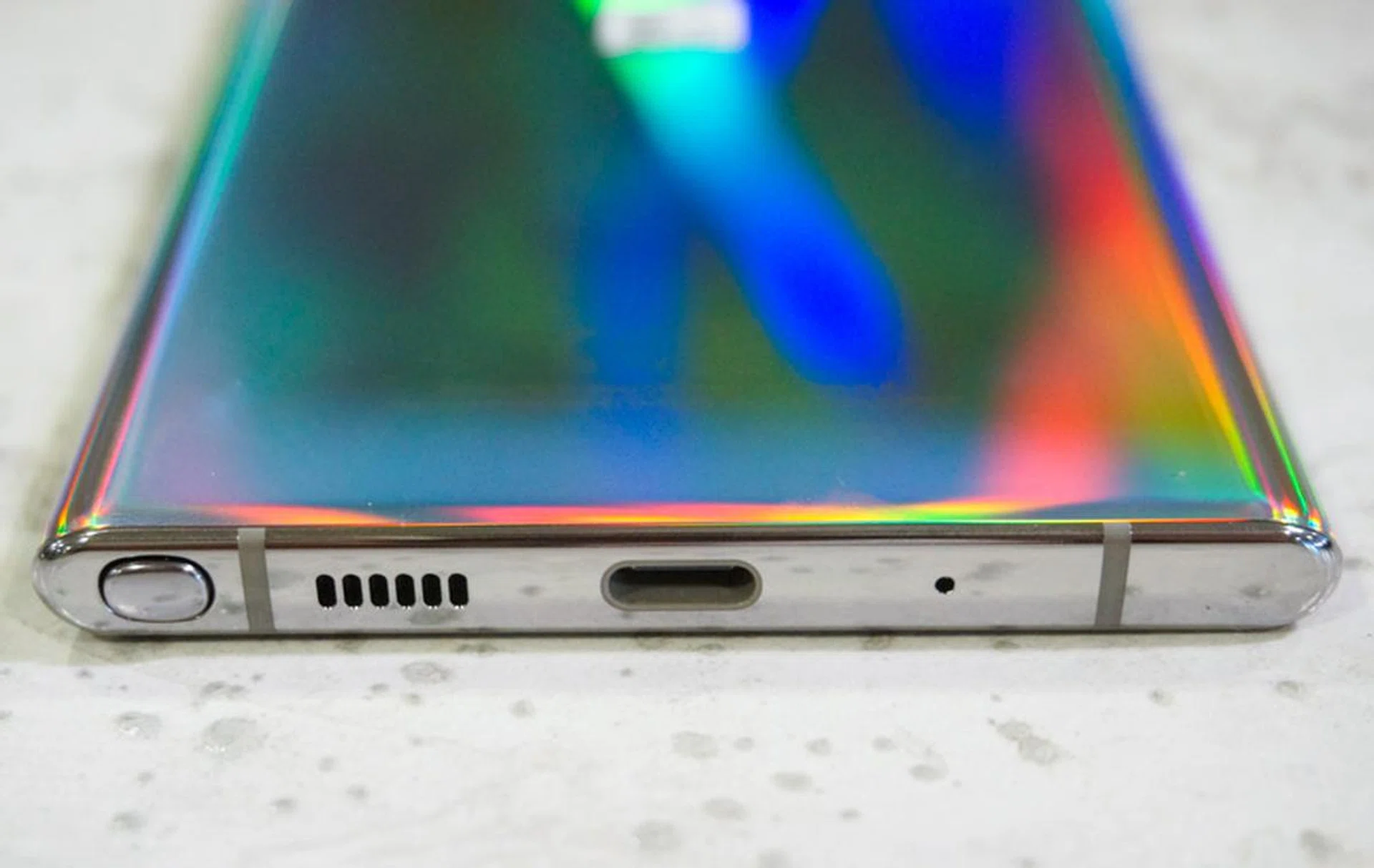 There's no longer a headphone jack on the Note10 phones.