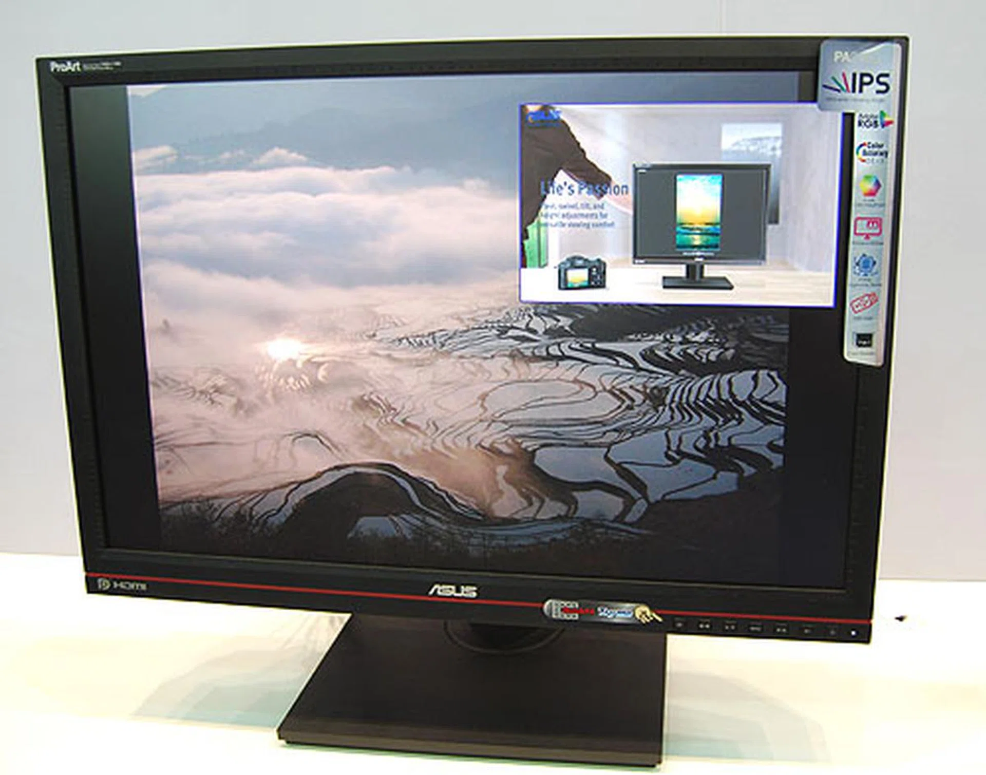 ASUS appears to be refocusing on the LCD/LED monitor business in recent months and this professional grade 24-inch PA246Q is an example. It has a 24-inch 1920 x 1200 IPS panel with a wide color gamut that covers 98% of AdobeRGB. The screen can be tilted and pivoted and the height can be adjusted. 