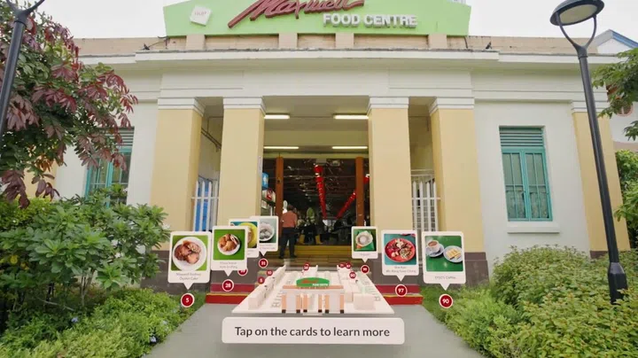 AR experience of Maxwell Food Centre. (Image source: Google)