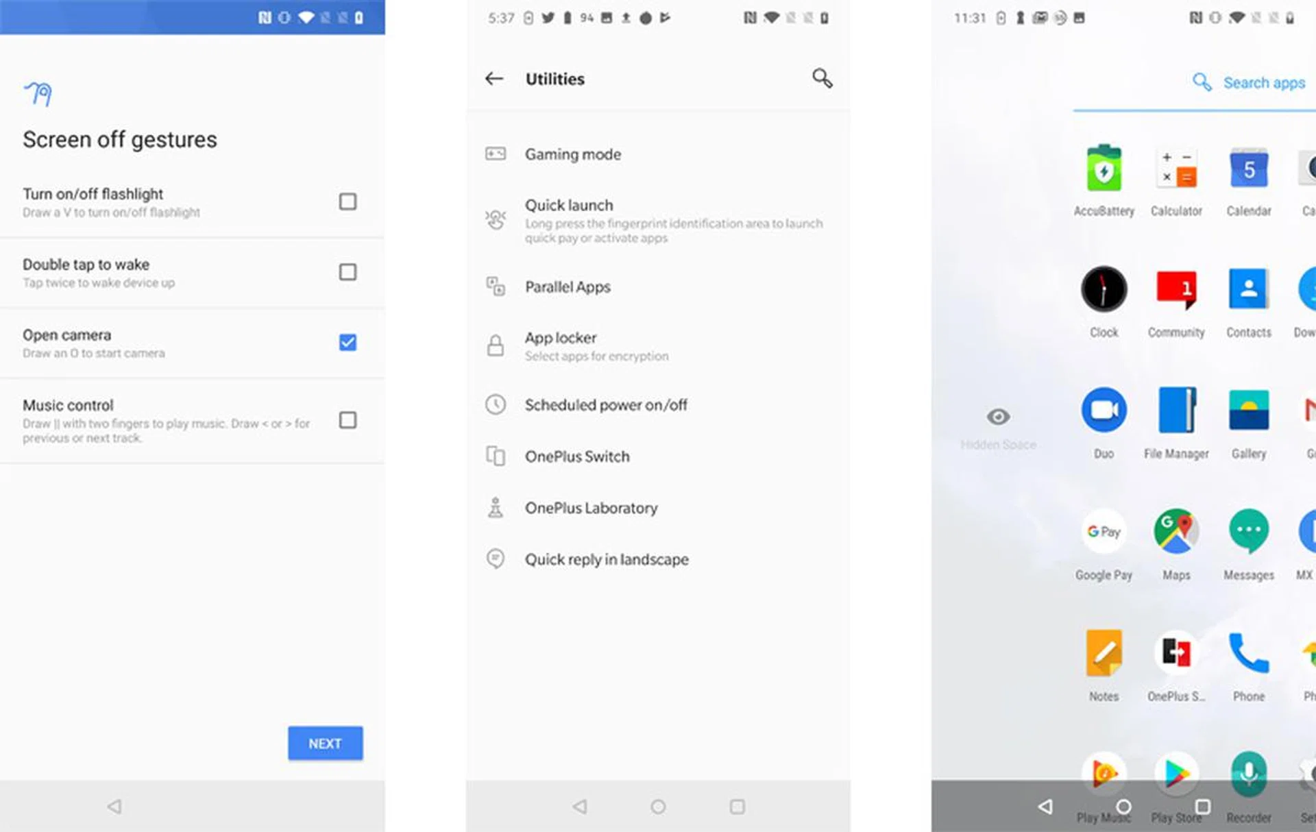 Oxygen OS adds some handy features over stock Android.