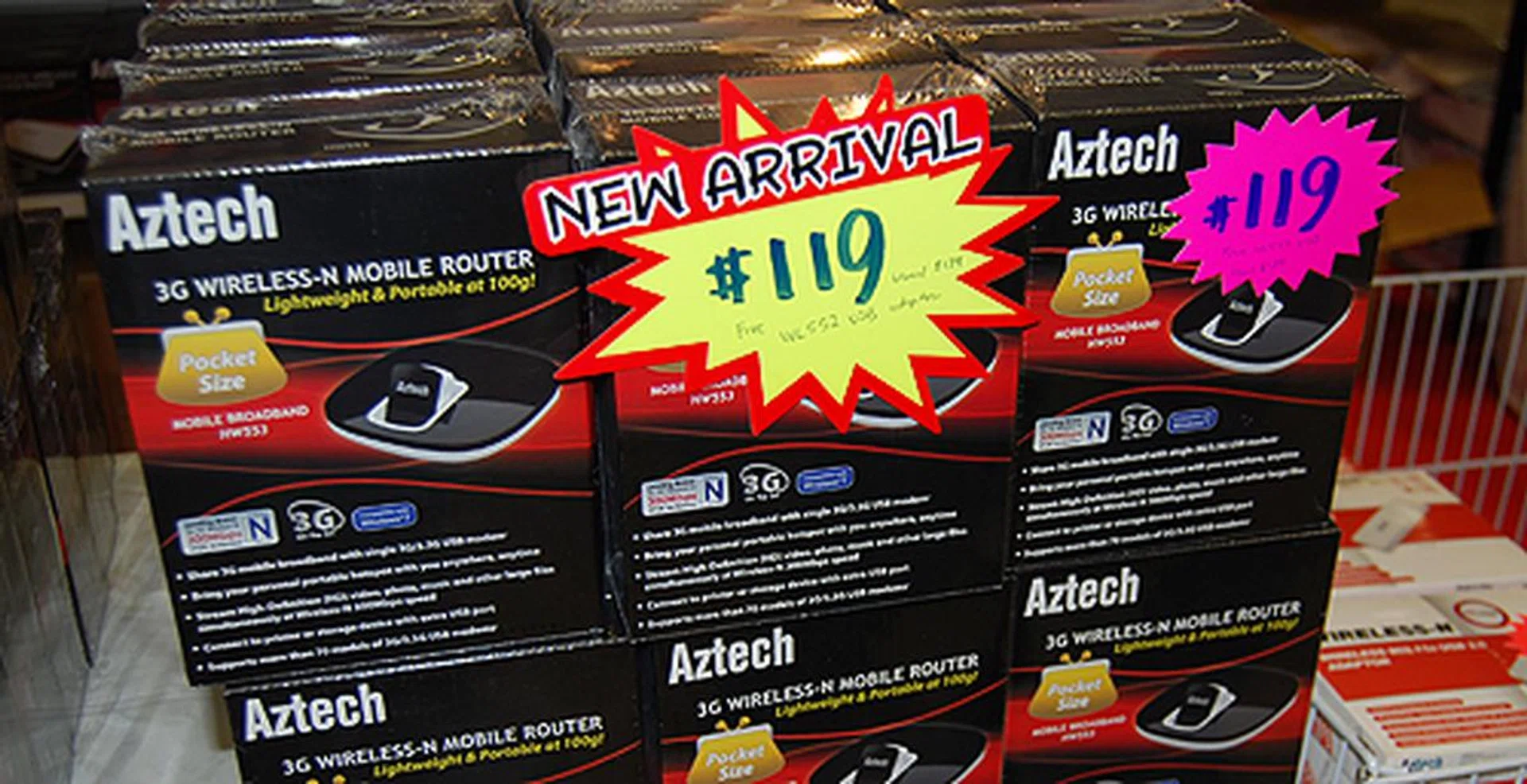 Create WiFi hotspots using your 3G mobile broadband with the Aztech Wireless-N mobile router. Now for $119 (U.P. $139) and even comes with a free WL552 USB adapter.