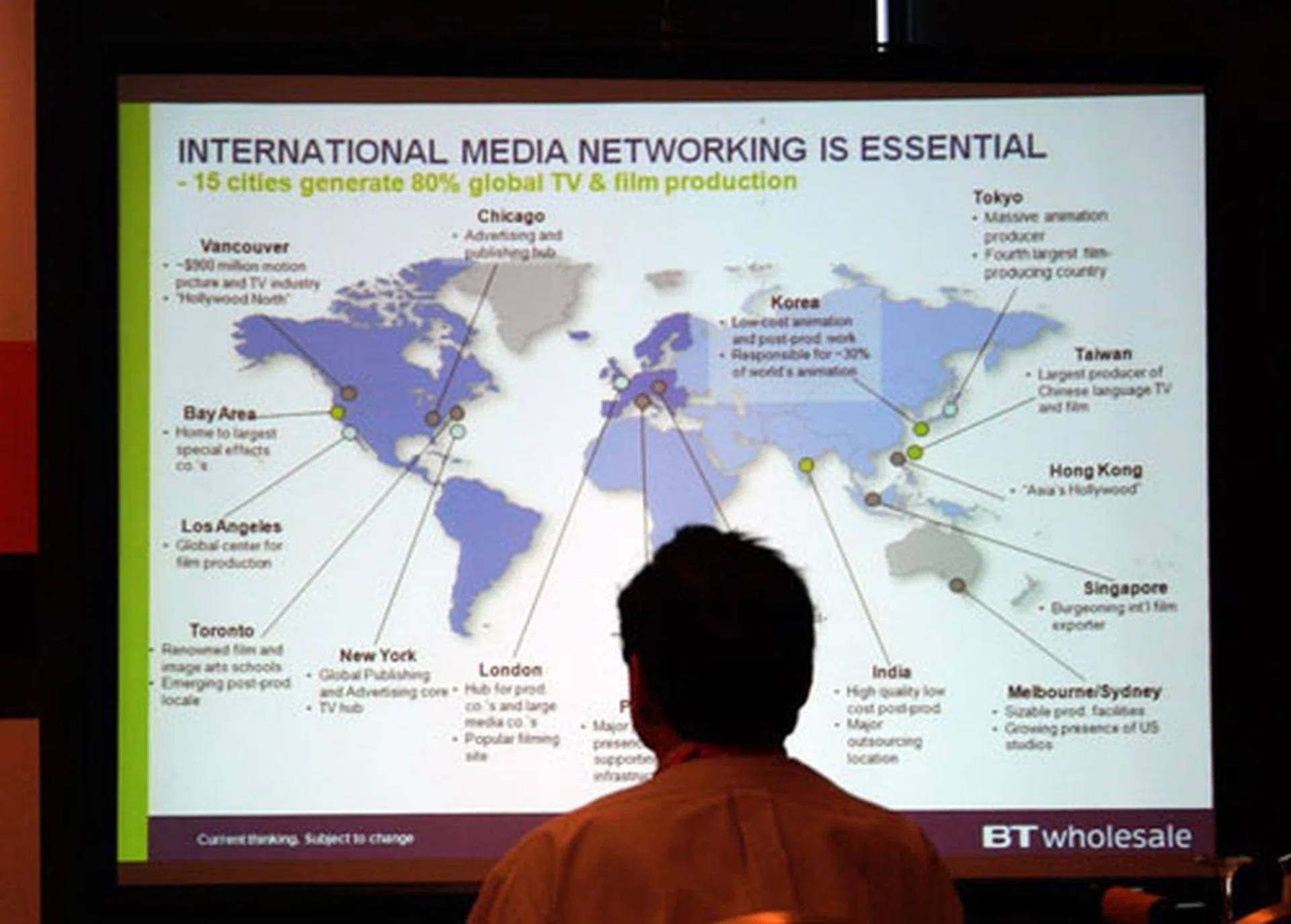 Singapore is one of the 15 cities responsible for generating 80 percent of global TV and film production content. Are you proud yet? According Mr Dunn's slide, Singapore is also gaining traction as a burgeoning film exporter on the world stage. 