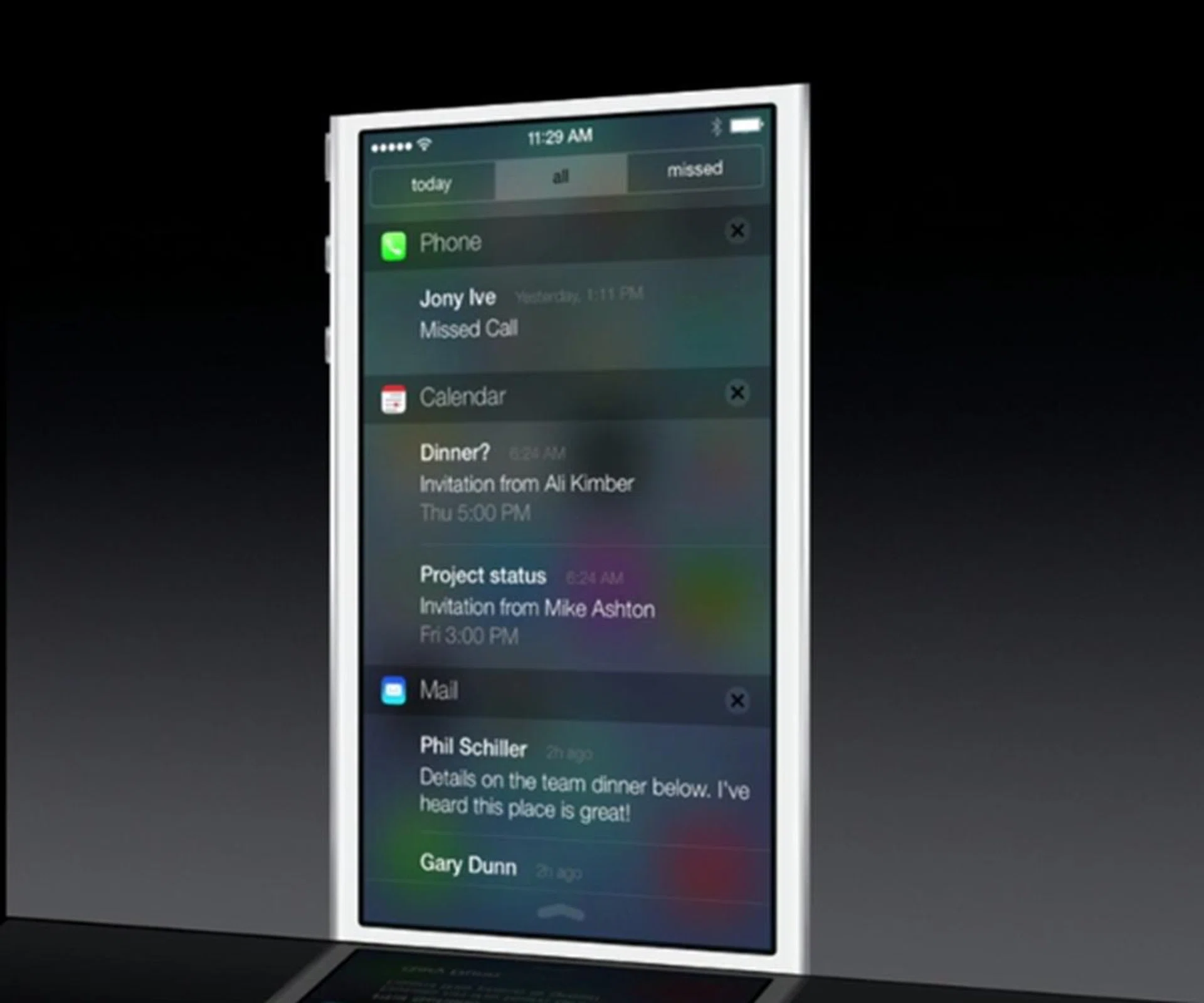 The All and Missed tabs allow you to view all the notifications or those that you haven't addressed in the last 24 hours.