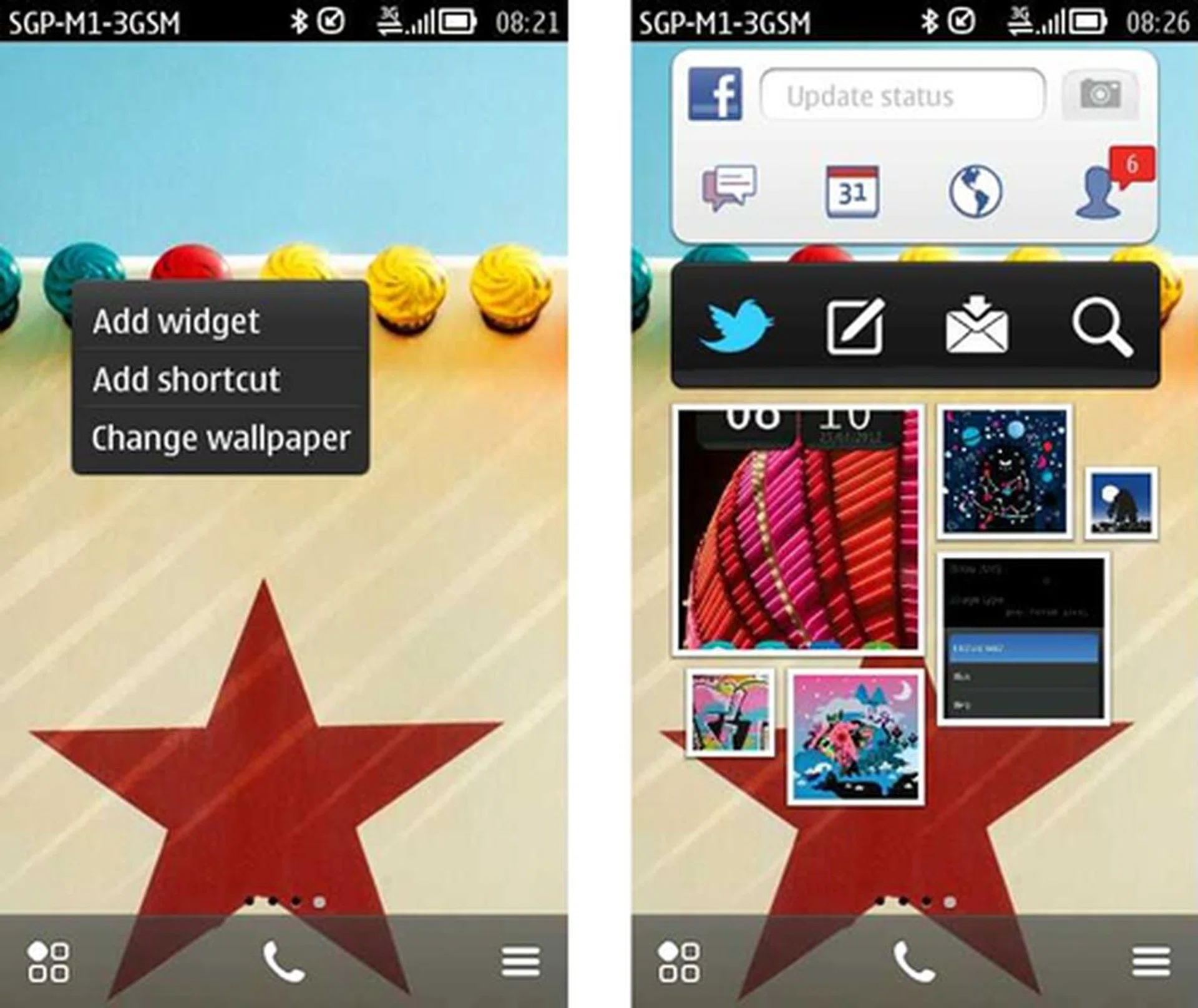 You have up to six home screens to place your favorite apps, shortcuts and widgets. You can assign different wallpapers to each individual homepage or add widgets by simply long-pressing on the screen. 