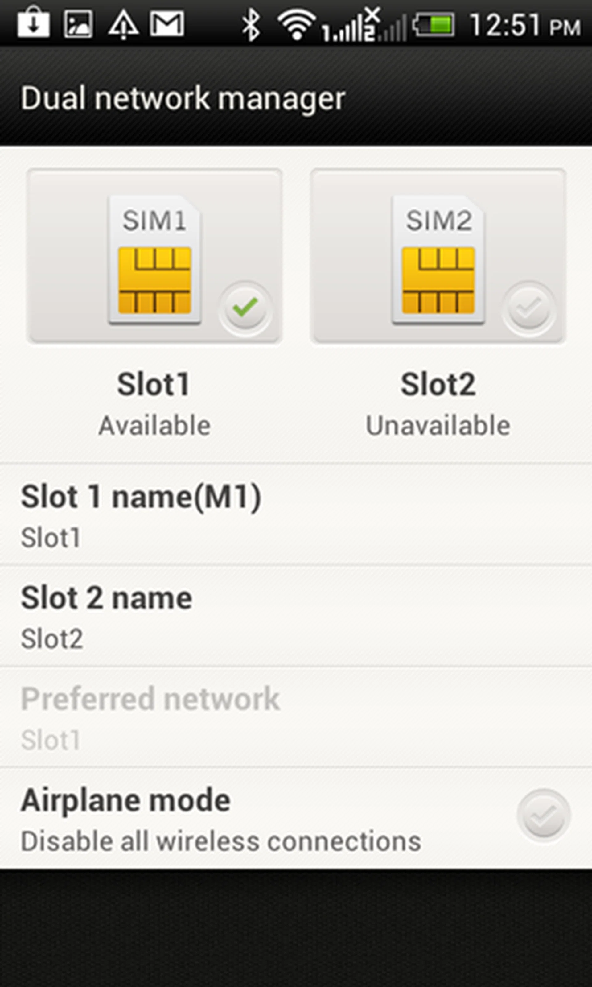 The dual network manager is straightforward and simple to use. You can select both SIM cards to work concurrently or stick to one.