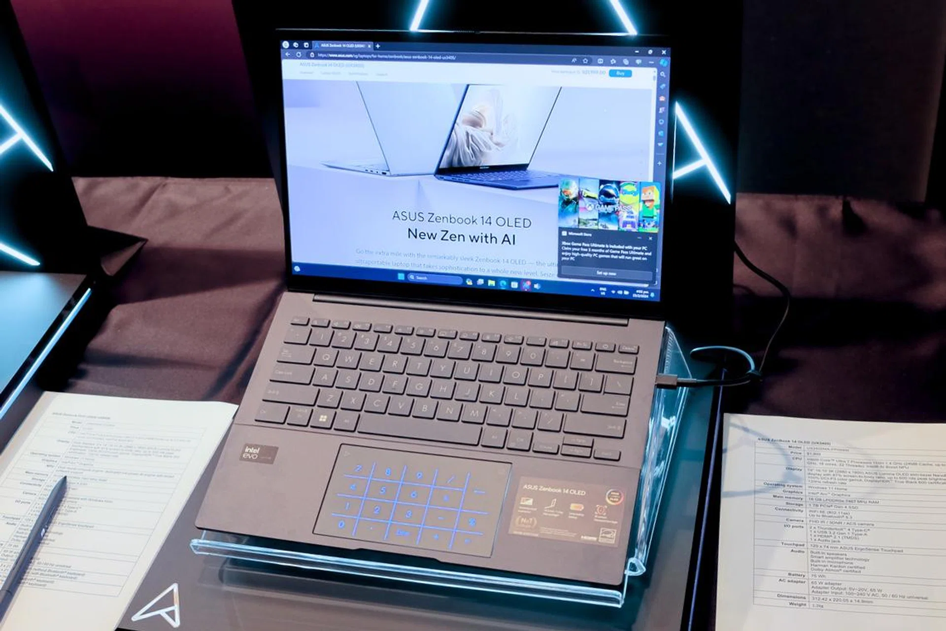 The new ASUS Zenbook 14 OLED features Intel's latest Core Ultra "Meteor Lake" processors.
