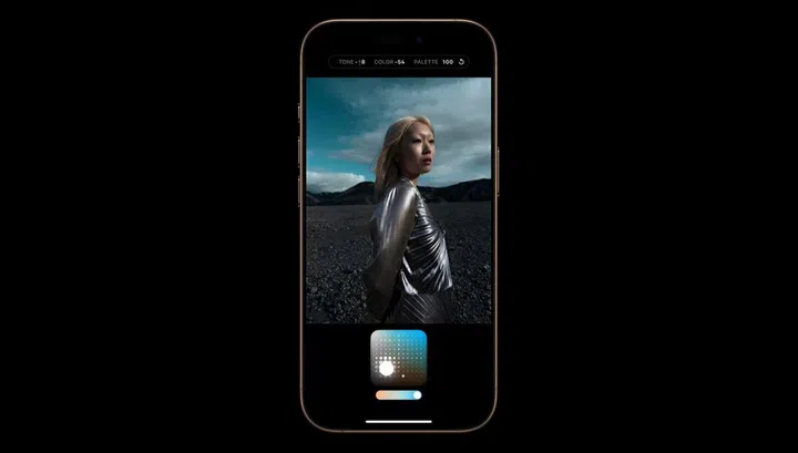 Touchpad-like editing for Photographic Styles. Image: Apple.
